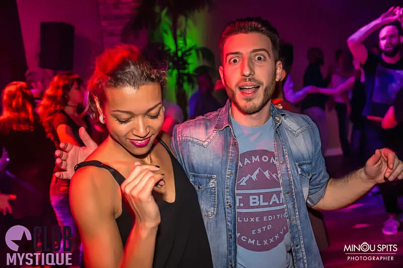 Couple salsa dancing and having fun
